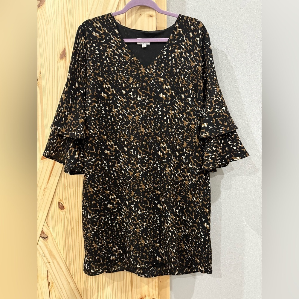 Mud Pie Black & Brown Leopard Print Dress